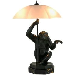 Best Pamono Art Deco Monkey with Umbrella Lamp by Max Le Verrier, 1927