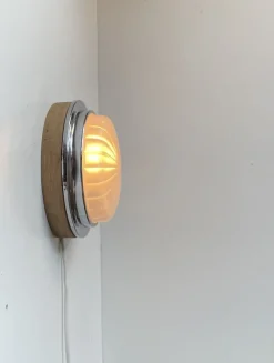 Best Pamono Art Deco Nautical Ship Wall Sconce with Sunburst Glass, 1960s