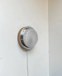 Best Pamono Art Deco Nautical Ship Wall Sconce with Sunburst Glass, 1960s