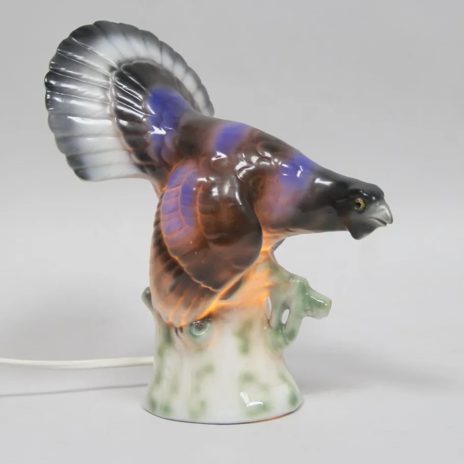 Best Pamono Art Deco Porcelain Bird Lamp, 1940s