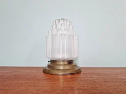 Clearance Pamono Art Deco Skyscraper Satin Glass Ceiling Light, 1930s