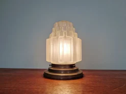 Clearance Pamono Art Deco Skyscraper Satin Glass Ceiling Light, 1930s