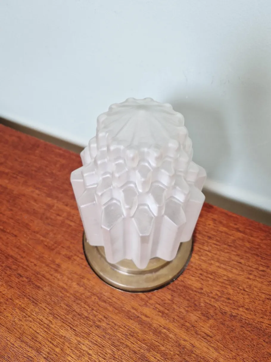 Clearance Pamono Art Deco Skyscraper Satin Glass Ceiling Light, 1930s