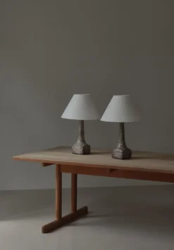 Clearance Pamono Art Deco Stoneware Table Lamps attributed to Michael Andersen & Sons, Denmark, 1940s, Set of 2