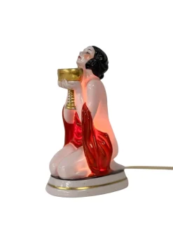 Best Pamono Art Deco Style Ceramic Table Lamp, 1940s