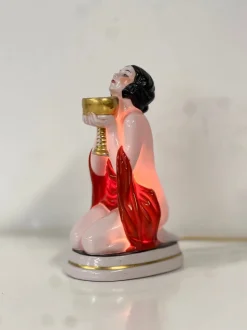 Best Pamono Art Deco Style Ceramic Table Lamp, 1940s