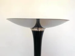 Online Pamono Art Deco Style Floor Lamp in Black Lacquer and Nickel