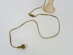 Clearance Pamono Art Deco Style Mushroom 2-Light Lamp in Transparent Orange-Speckled Glass Paste, 1980s