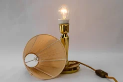 Best Pamono Art Deco Table Lamp with Fabric Shade, Vienna, 1920s