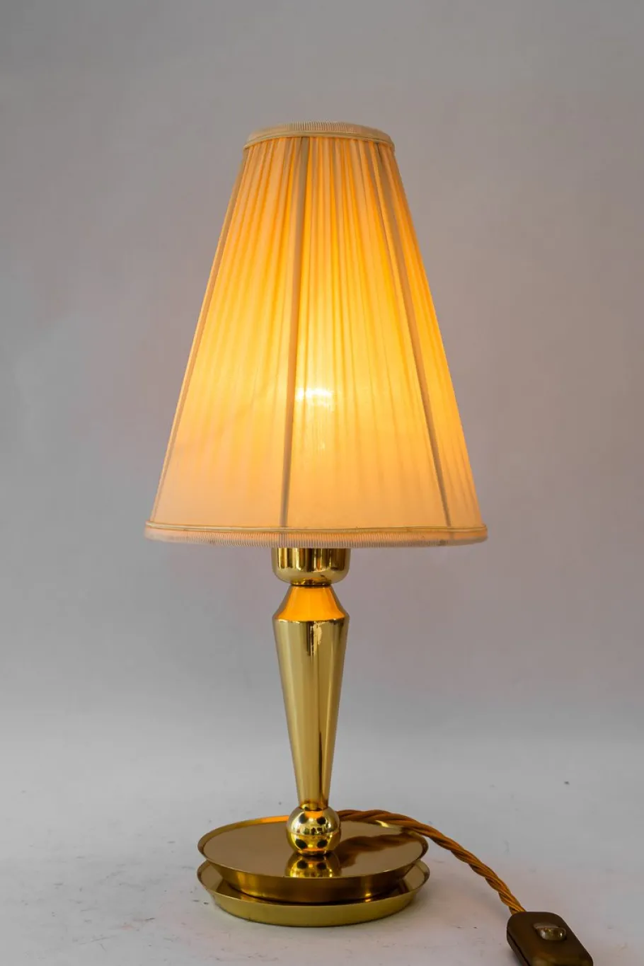 Best Pamono Art Deco Table Lamp with Fabric Shade, Vienna, 1920s