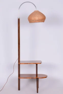Best Pamono Art Deco Walnut Floor Lamp attributed to J. Halabala for Up Závody, Czech, 1930s
