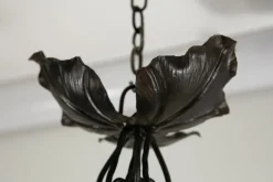 Outlet Pamono Art Deco Wrought Iron and Pate de Verre Lamp by G. V. Croismare for Muller Frères, France, 1925