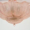 Best Pamono Art Glass Flower Ceiling Lamp in Murano Pink Color, 1990s