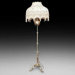 New Pamono Art Nouveau Adjustable Standard Lamp in Brass, 1890s