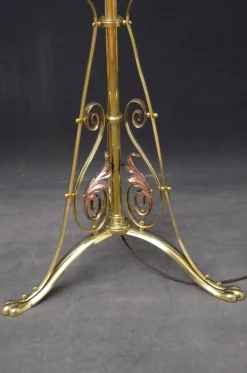 Outlet Pamono Art Nouveau Brass and Copper Floor Lamp