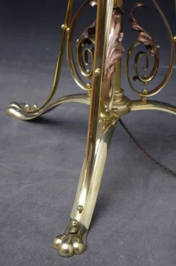 Outlet Pamono Art Nouveau Brass and Copper Floor Lamp