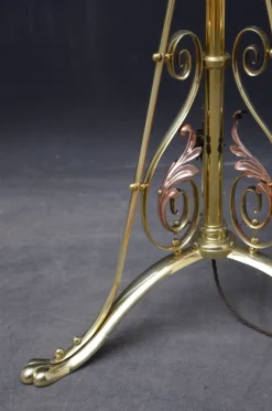 Outlet Pamono Art Nouveau Brass and Copper Floor Lamp
