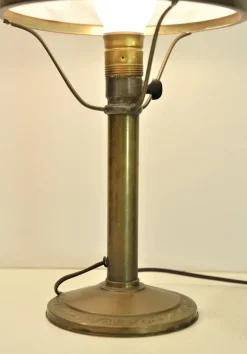 Clearance Pamono Art Nouveau Brass and Glass Table Lamp, Sweden, 1920s