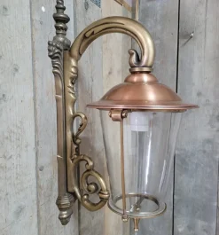 Online Pamono Art Nouveau Brass Copper Wall Lantern Outdoor Lamp