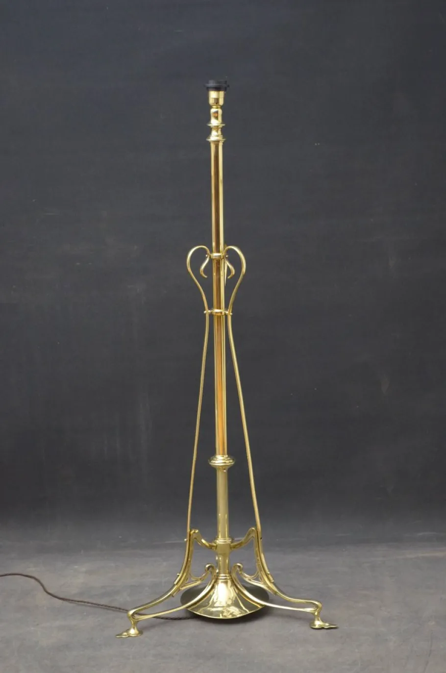 Best Pamono Art Nouveau Brass Floor Lamp