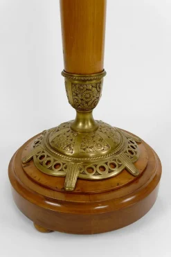 Pamono Art Nouveau Floor Lamp in Cherrywood by Paul Follot, France, 1920s