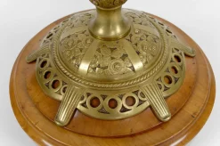 Pamono Art Nouveau Floor Lamp in Cherrywood by Paul Follot, France, 1920s