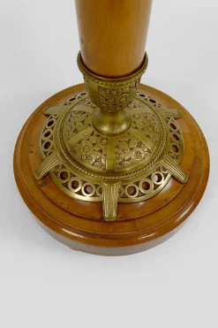 Pamono Art Nouveau Floor Lamp in Cherrywood by Paul Follot, France, 1920s