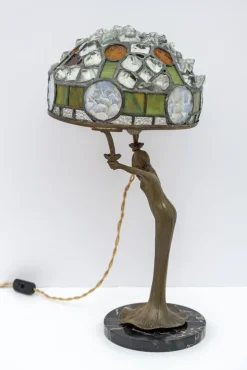 Best Pamono Art Nouveau French Table Lamp in the style of Tiffany, 1930s
