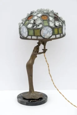 Best Pamono Art Nouveau French Table Lamp in the style of Tiffany, 1930s