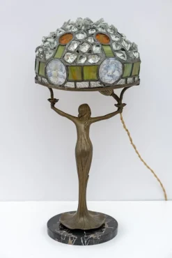 Best Pamono Art Nouveau French Table Lamp in the style of Tiffany, 1930s