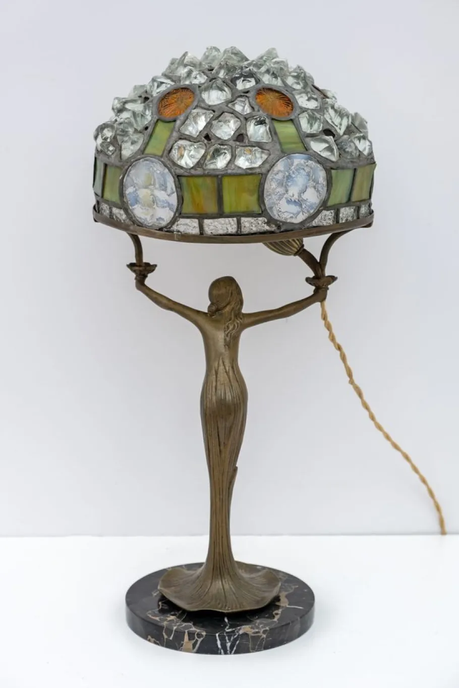 Best Pamono Art Nouveau French Table Lamp in the style of Tiffany, 1930s