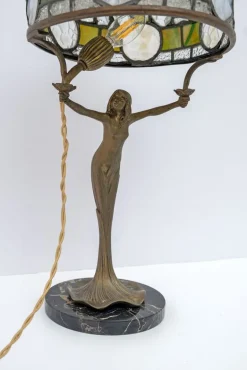 Best Pamono Art Nouveau French Table Lamp in the style of Tiffany, 1930s