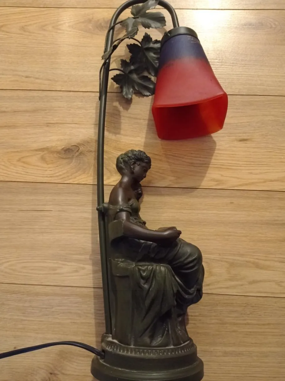 Hot Pamono Art Nouveau Glass Matte Lamp by Charles Schneider, 1920s