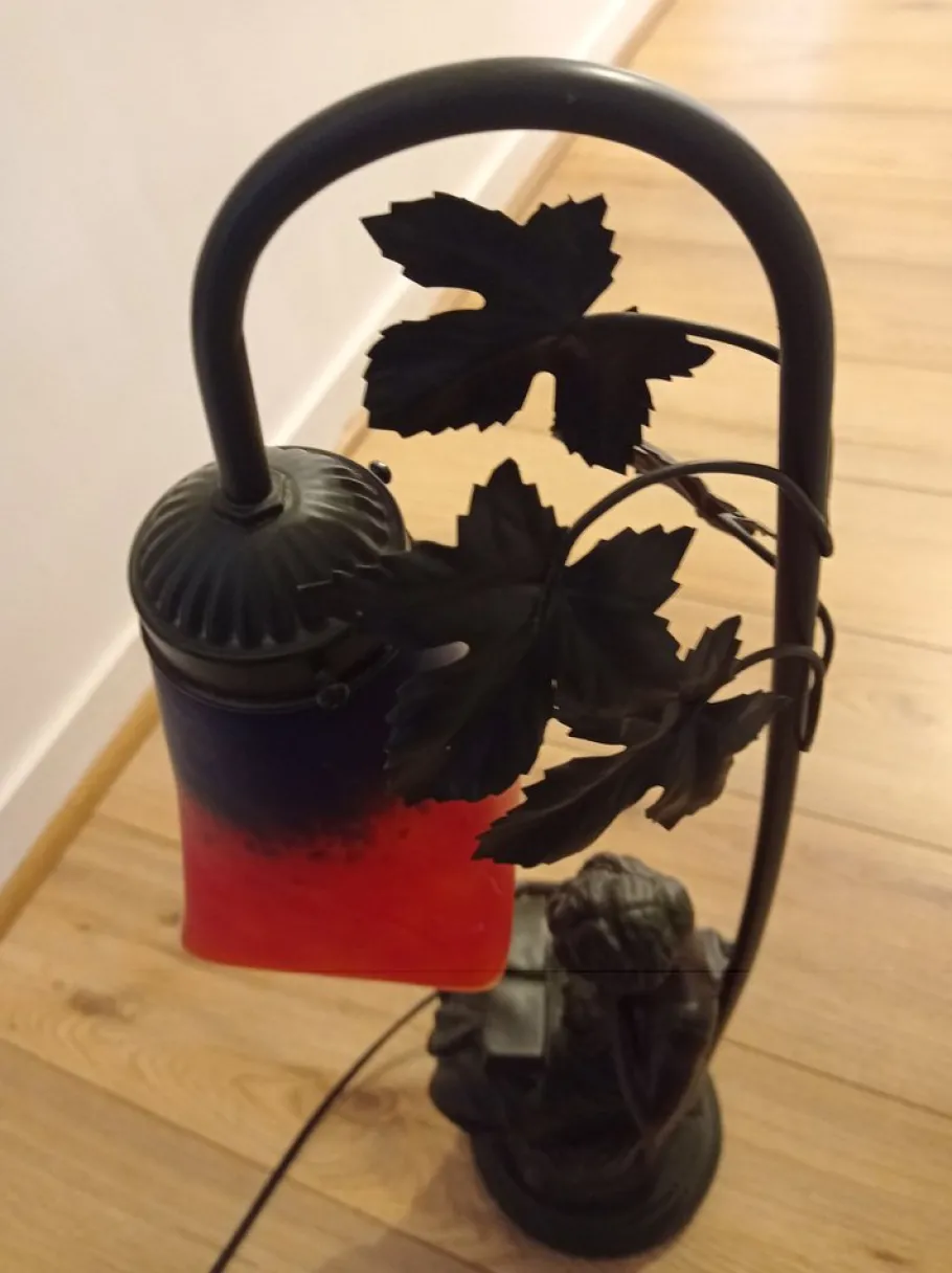 Hot Pamono Art Nouveau Glass Matte Lamp by Charles Schneider, 1920s