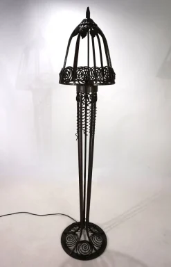 Pamono Art Nouveau Wrought Iron Floor Lamp, 1920
