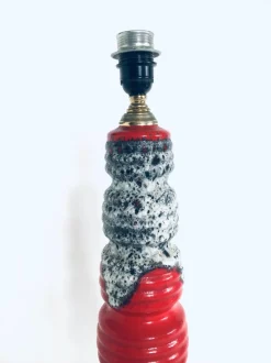 Best Pamono Art Pottery Fat Lava Ceramic Lamp Base, West Germany, 1960s