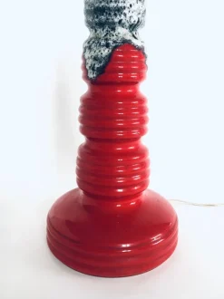 Best Pamono Art Pottery Fat Lava Ceramic Lamp Base, West Germany, 1960s