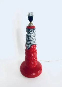 Best Pamono Art Pottery Fat Lava Ceramic Lamp Base, West Germany, 1960s