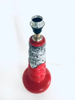 Best Pamono Art Pottery Fat Lava Ceramic Lamp Base, West Germany, 1960s