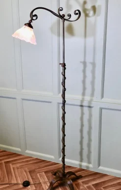 Hot Pamono Arts and Crafts Telescopic Floor Lamp, 1900s
