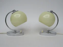 Best Pamono Austrian Art Deco Bedside Lamps in Chrome, Set of 2