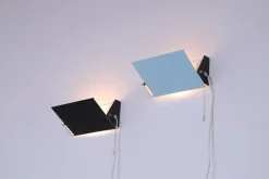 Best Pamono Baby Blue and Black Metal Sconces by J. J. M. Hoogervorst for Anvia, 1950s, Set of 2