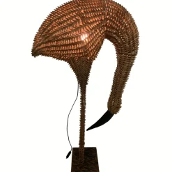 Pamono Bamboo and Rattan Bird Lamp, 1960s