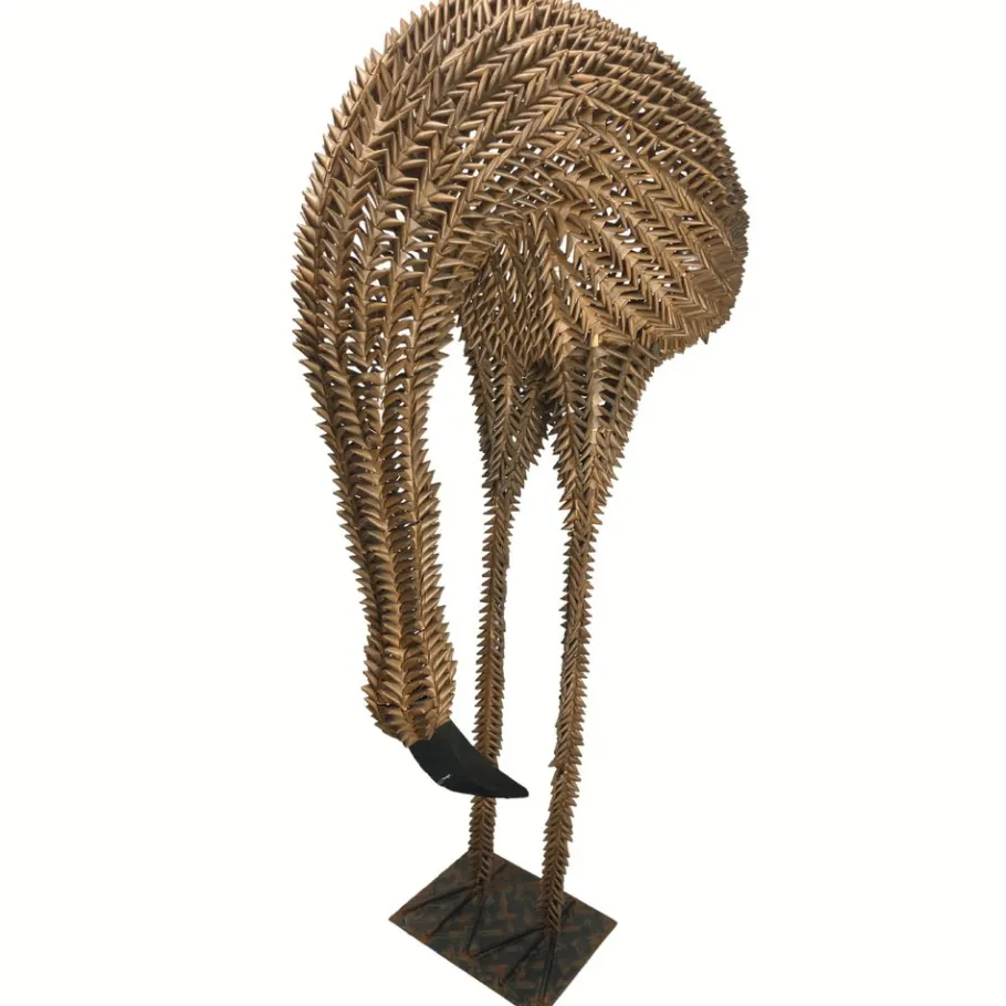 Pamono Bamboo and Rattan Bird Lamp, 1960s