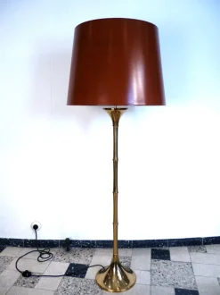 Sale Pamono Bamboo Brass Floor Lamp by Ingo Maurer for Design M, 1960s