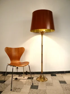 Sale Pamono Bamboo Brass Floor Lamp by Ingo Maurer for Design M, 1960s