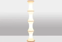 Discount Pamono Bamboo Floor Lamp in White Opal Glass by Enrico Tronconi, 1970s