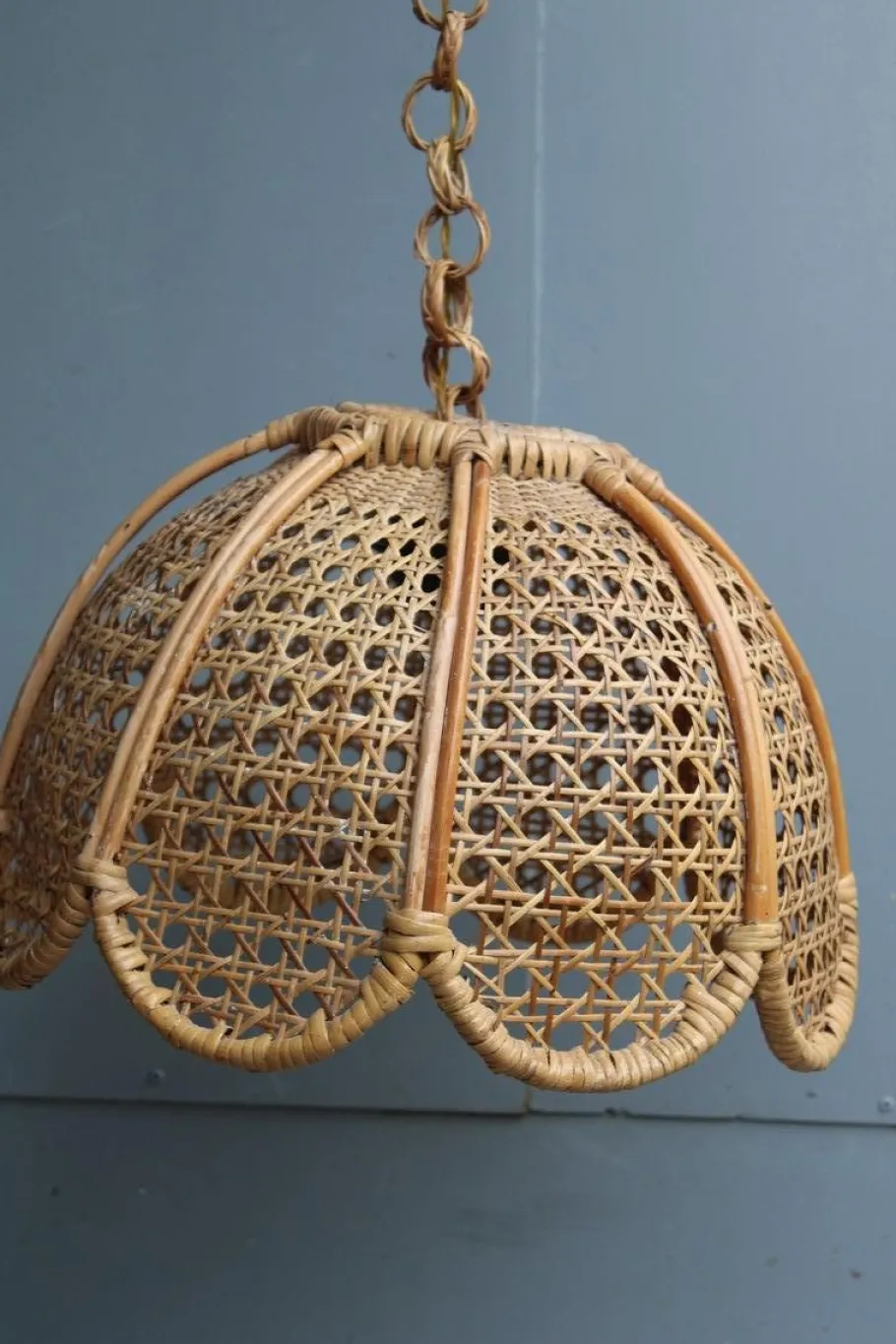 Best Pamono Bamboo, Straw and Brass Pendants, Italy, 1970s, Set of 2