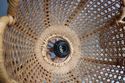 Best Pamono Bamboo, Straw and Brass Pendants, Italy, 1970s, Set of 2