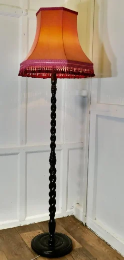 Best Pamono Barley Twist Floor Standing Lamp, 1920s